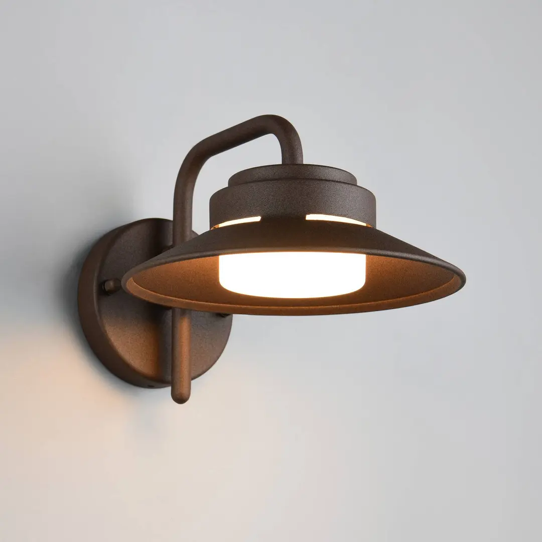 Trio Lighting Außenwandlampe Atrato, rostfarben, Ø 20 cm, Metall