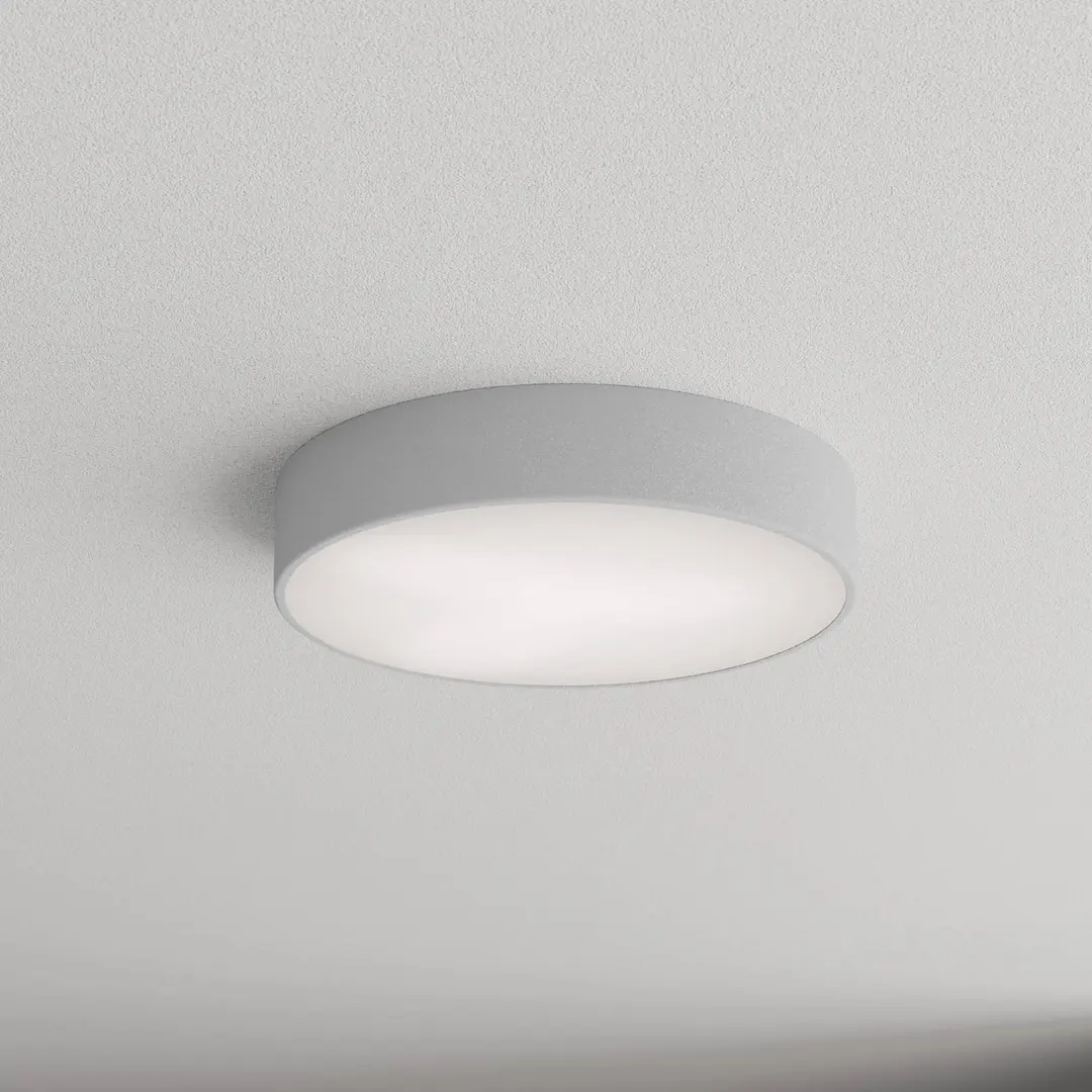 TEMAR LIGHTING Deckenlampe Cleo 400, grau, Sensor, IP54, Ø 40 cm, Metall