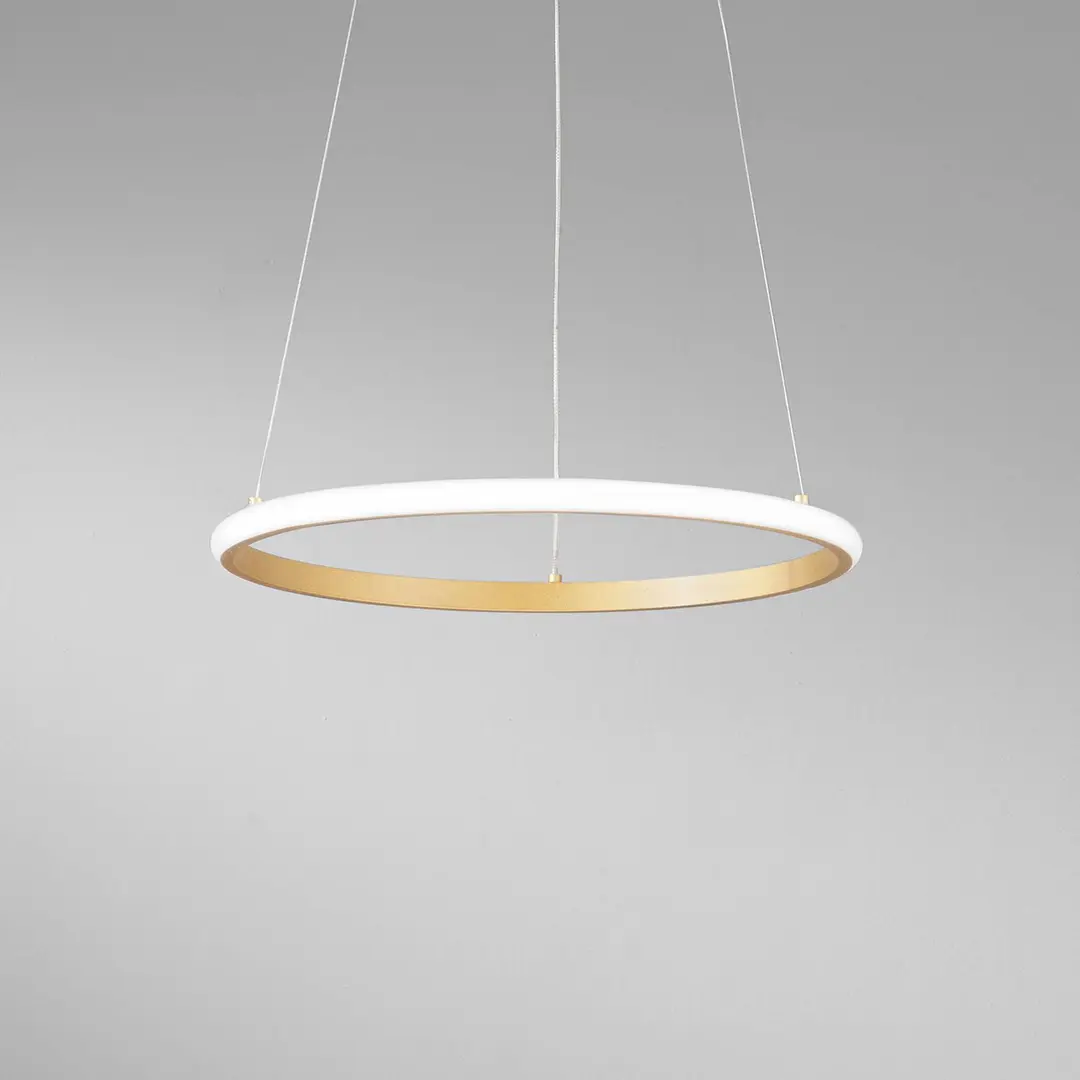 Luce Ambiente Design LED-Pendellampe Axis, Ø 40 cm, goldfarben, Metall, CCT