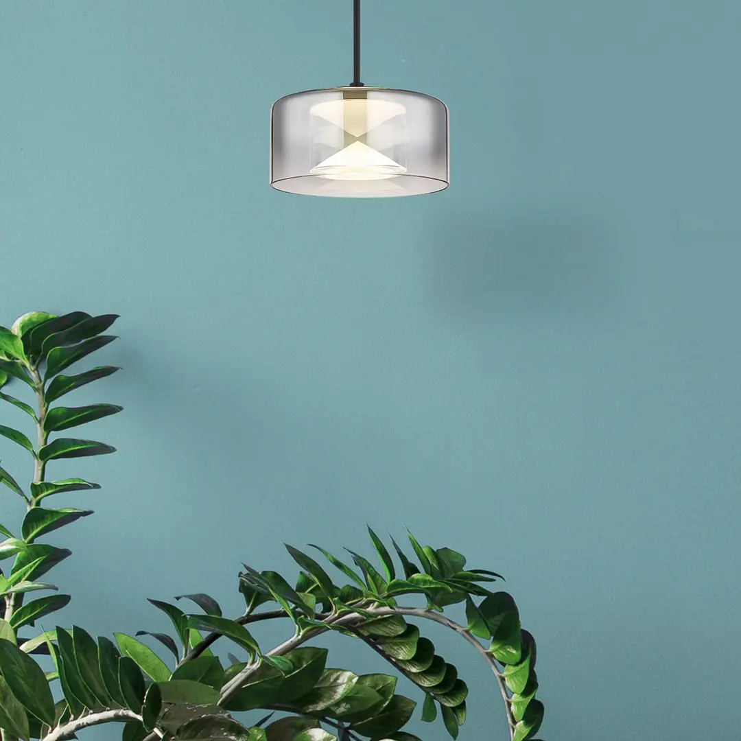 Globo LED-Hängeleuchte Belinda, Ø 15 cm, rauchgrau, Glas