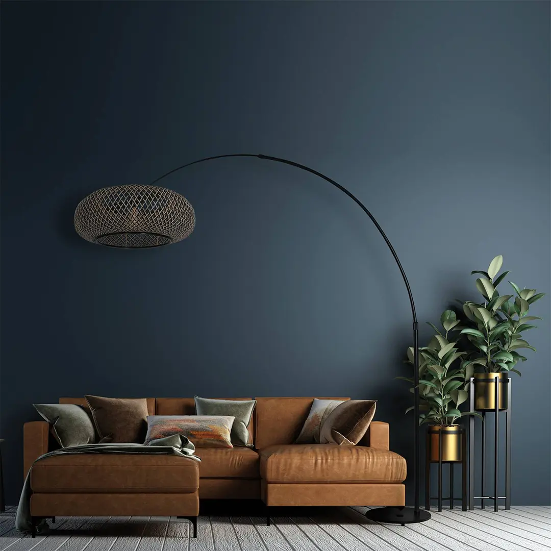 Steinhauer Bogen-Stehlampe Sparkled Light schwarz