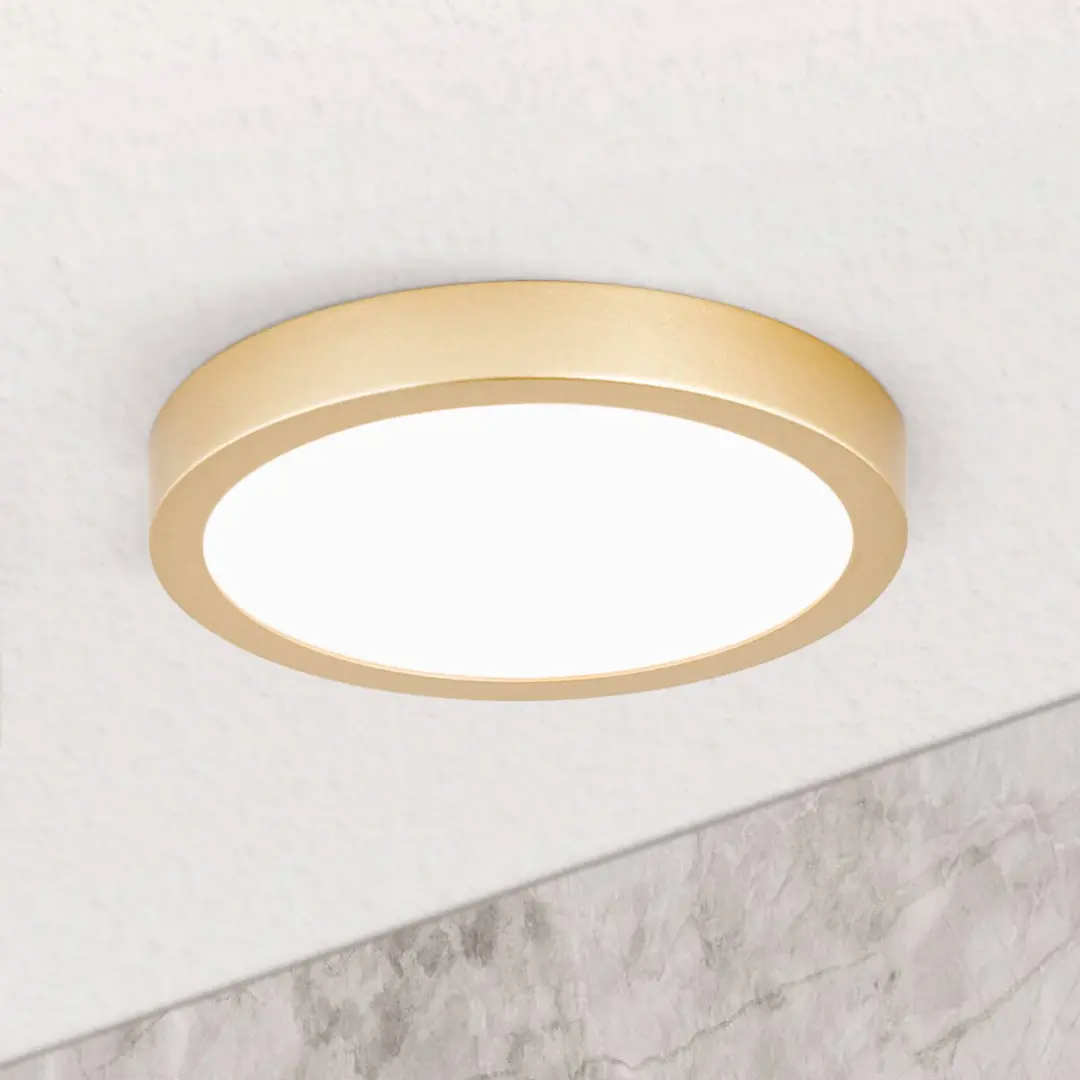 Orion LED-Deckenleuchte Vika, rund, gold matt, Ø 18cm