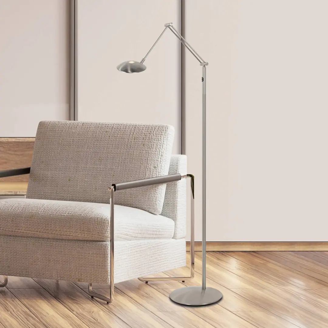 Steinhauer LED-Stehlampe Daphne 2, 1-fl., stahl, CCT, Fernbedienung