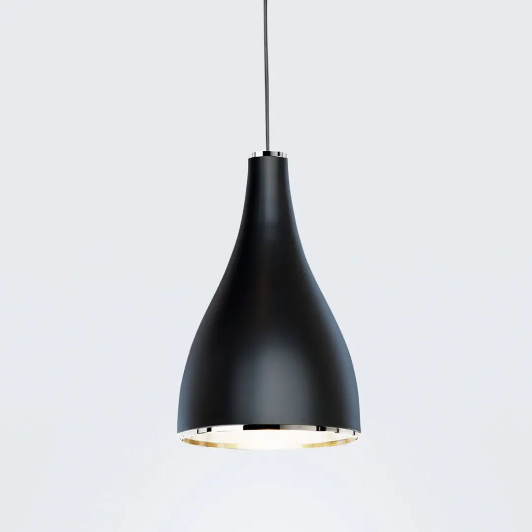 serien.lighting Hängeleuchte One Eighty L, Ø 16 cm, schwarz