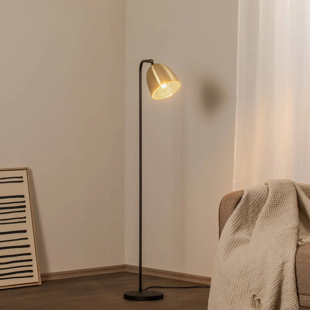Opviq Stehlampe Tattoo 4091 gold antik/schwarz, Metall Höhe 120 cm