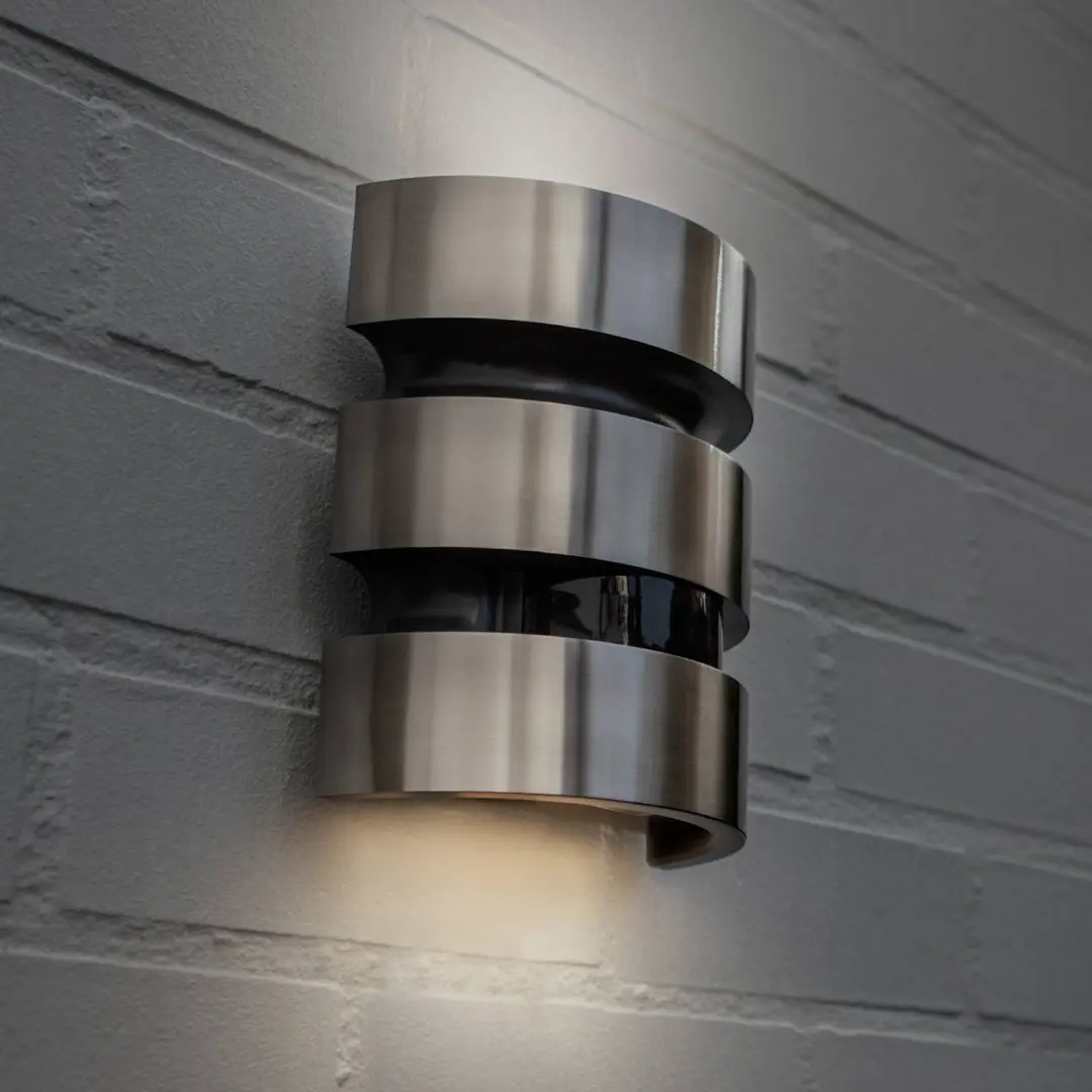 Lutec LED-Sensor-Außenwandleuchte MAYA, Edelstahl, Höhe 18 cm IP44