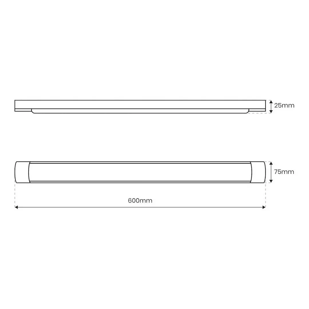 Milagro Lighting LED-Deckenleuchte Batten, Länge 60 cm, Alu, weiß, 4.000 K