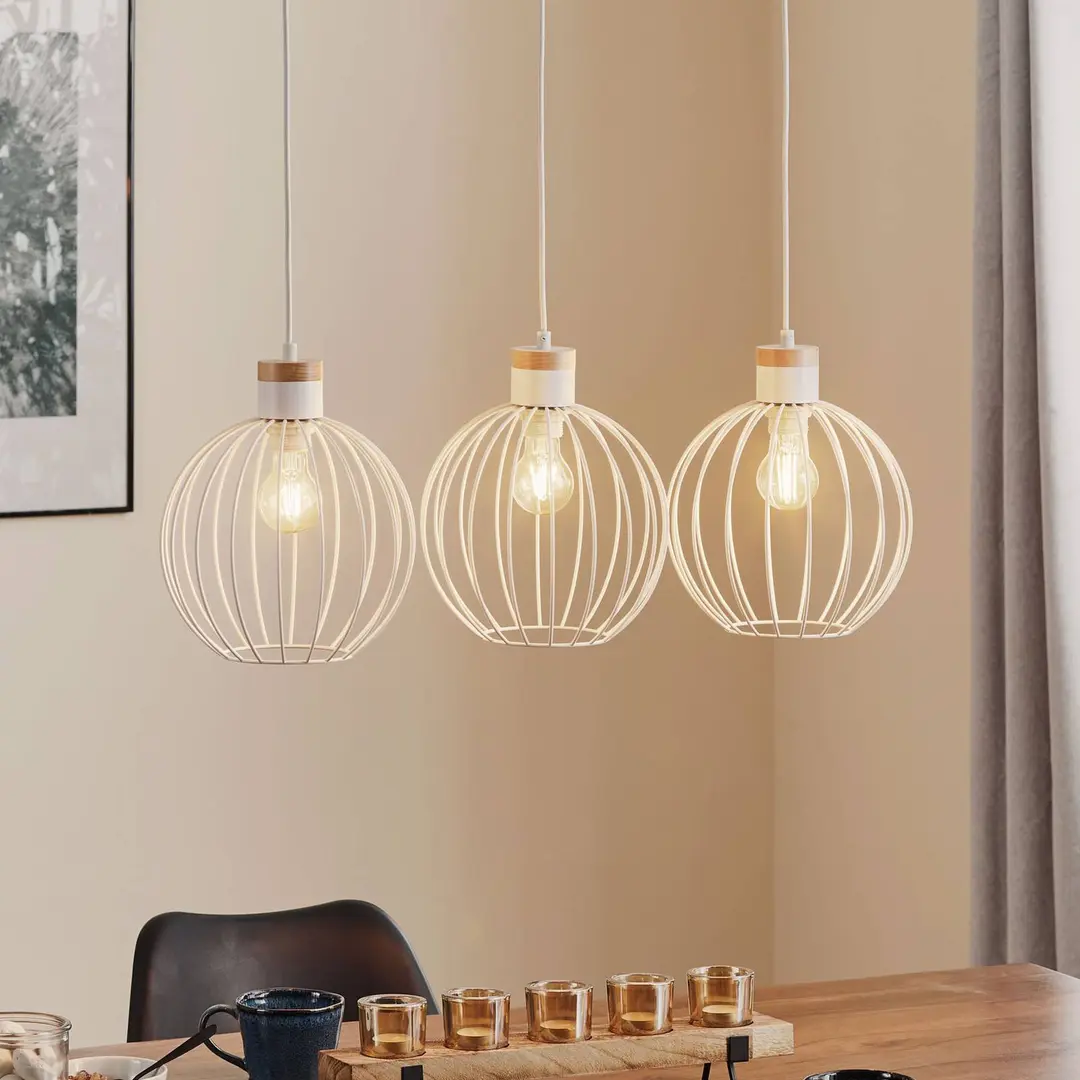 EMIBIG LIGHTING Hängeleuchte Barbado, dreiflammig in Weiß