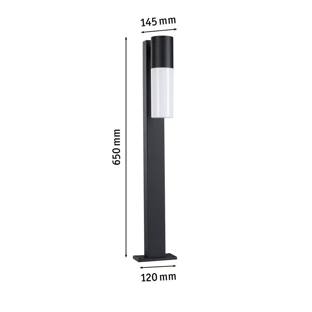 Paulmann Wegelampe Tralia, anthrazit Höhe 65 cm Alu IP44 E27