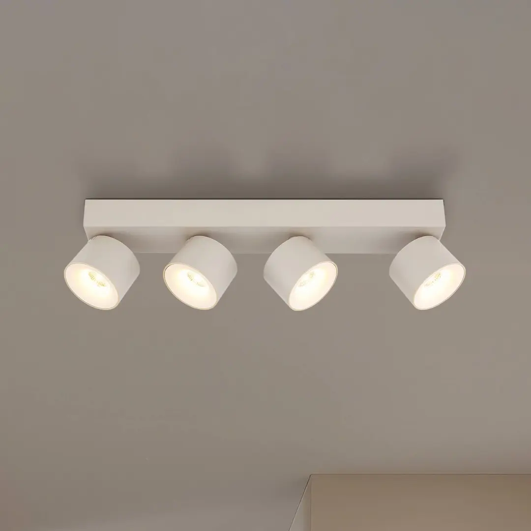 Globo LED-Deckenstrahler Rae, sandfarben, Metall, 4-flammig, 46 cm