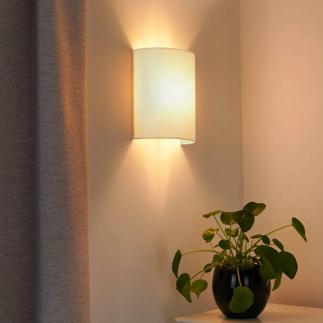 Duolla Wandleuchte Celine, beige, Stoff, E27