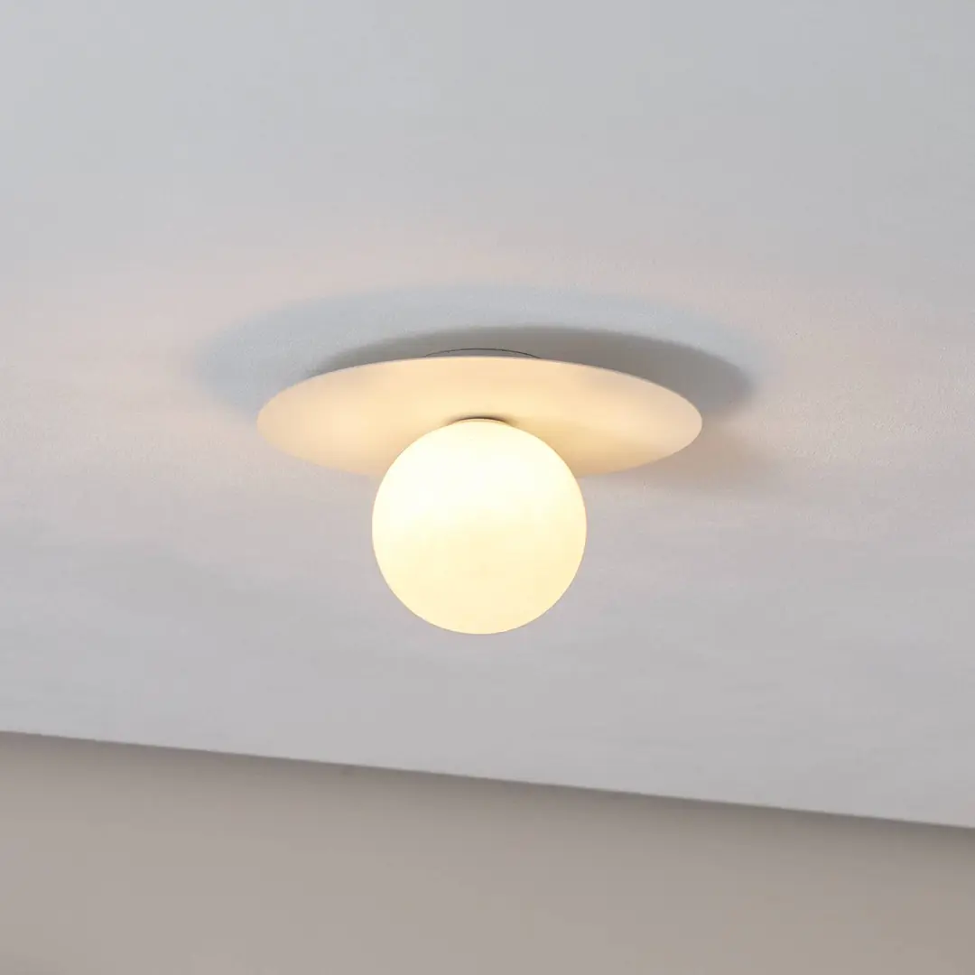 TK Lighting Deckenlampe Pixie, weiß, Glas, Ø 25 cm, Kugel, G9