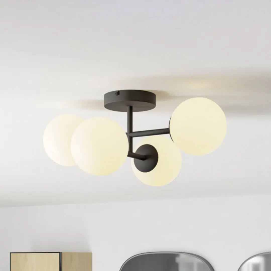 EGLO Deckenlampe CASTROVIDO schwarz 48 cm 4-flg. IP44 G9-LED