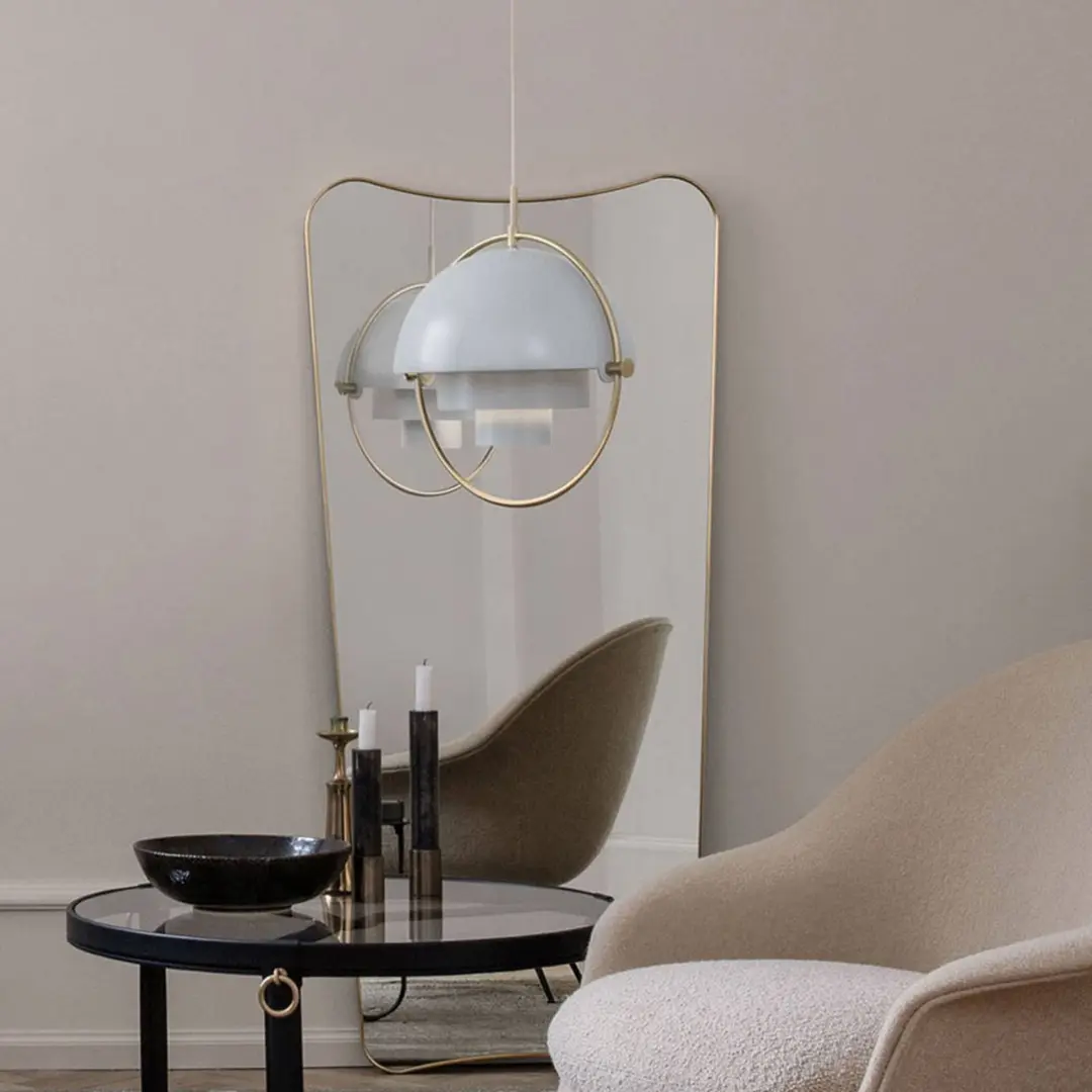 GUBI Hängeleuchte Multi-Lite, Ø 36 cm, chrom/weiß