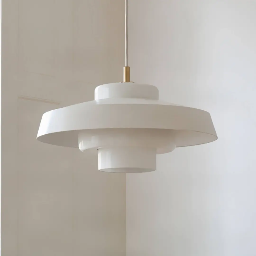 NOLA Hängeleuchte Rico, beige, Ø 38 cm, Metall/Glas