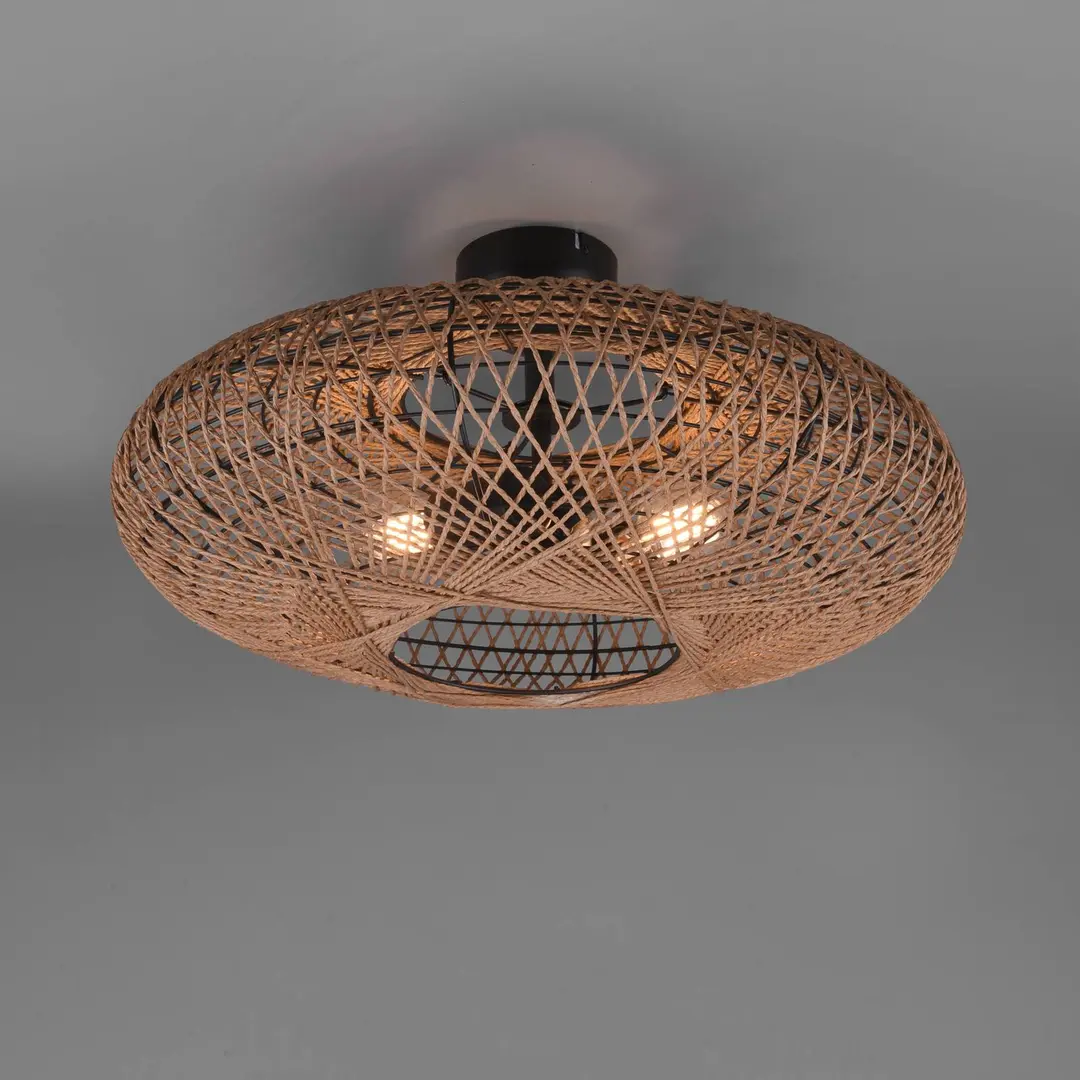 Trio Lighting Deckenleuchte Hedda aus Sisal und Metall