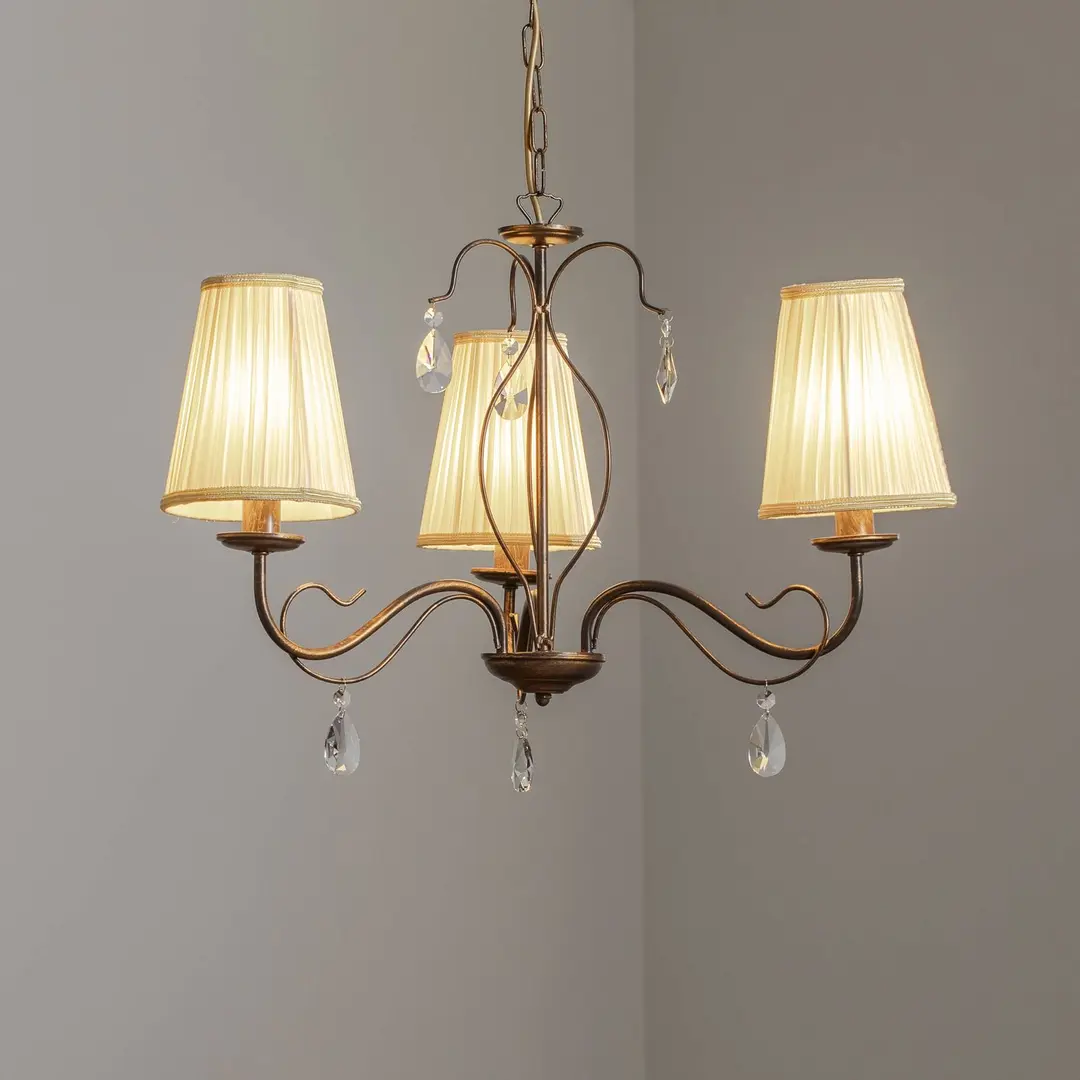 ONLI Kronleuchter Delia, bronzefarben, 3-flammig, Ø 60 cm