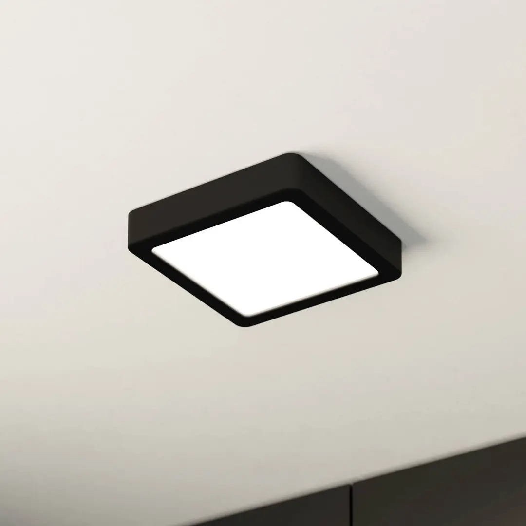 EGLO LED-Anbaupanel Fueva 5 IP20 830 schwarz 16x16cm