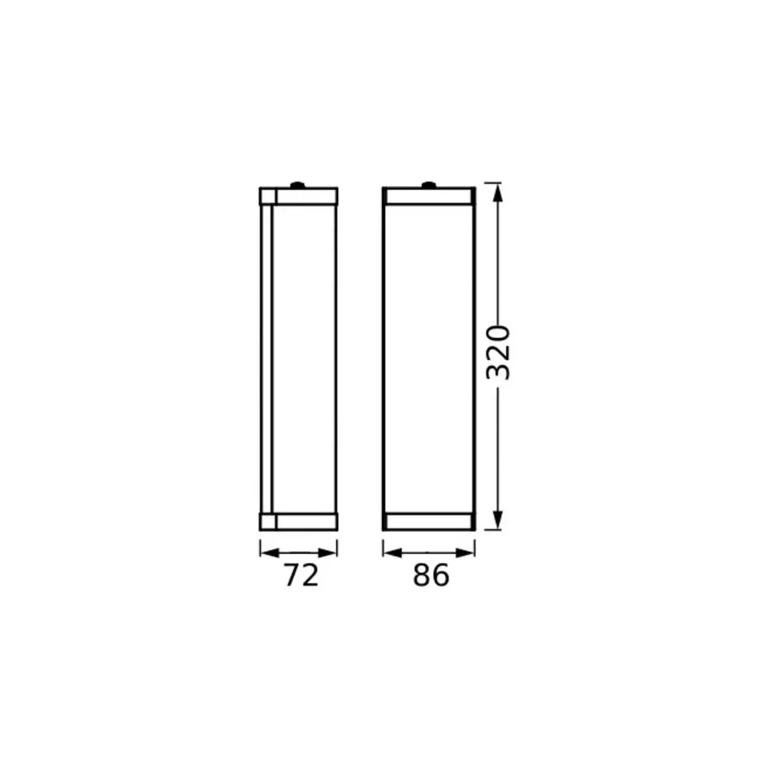 OSRAM Wandlampe BATHROOM schwarz Länge 32cm Metall/Glas IP44
