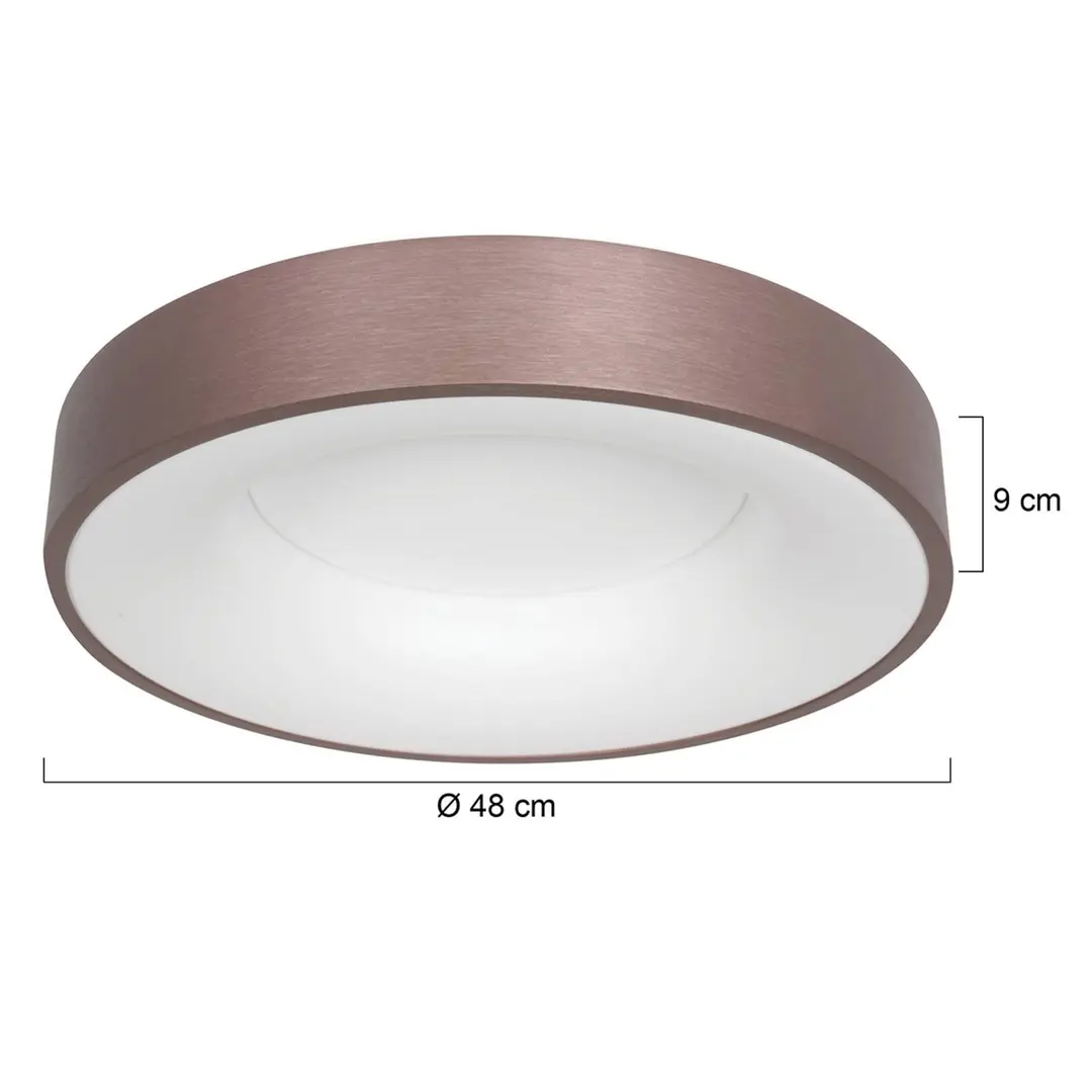 Steinhauer LED-Deckenleuchte Ringlede, 2.700 K, Ø 48 cm, bronze, Metall