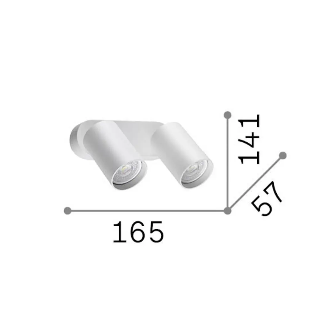 Ideal Lux Wandstrahler Dynamite Round messing 16,5 cm 2-flg.