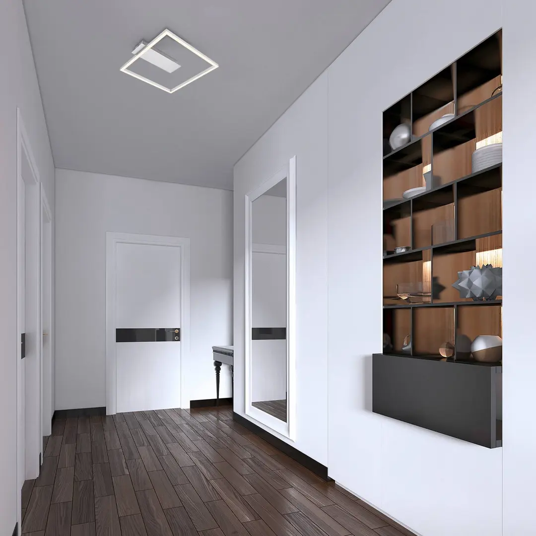 Briloner LED-Deckenleuchte 3771 in Rahmenform, alu