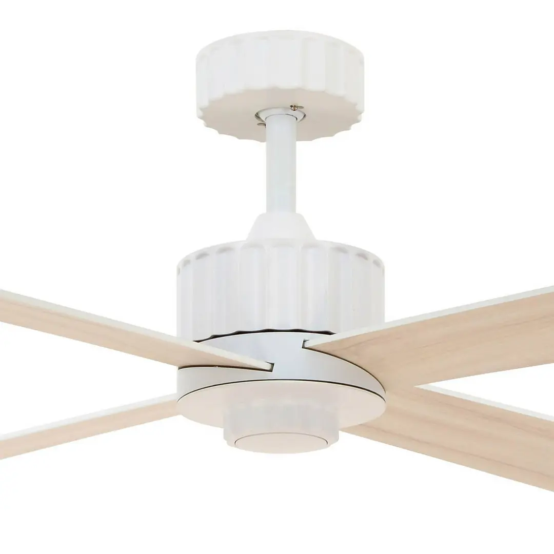 Beacon Lighting Beacon Deckenventilator mit Licht Newport, weiß/eiche, leise