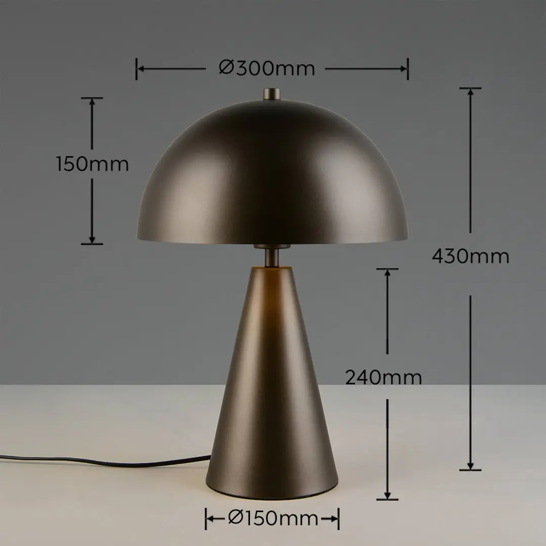 Trio Lighting Tischleuchte Alfie, platinfarben, Höhe 43 cm, Metall, E27
