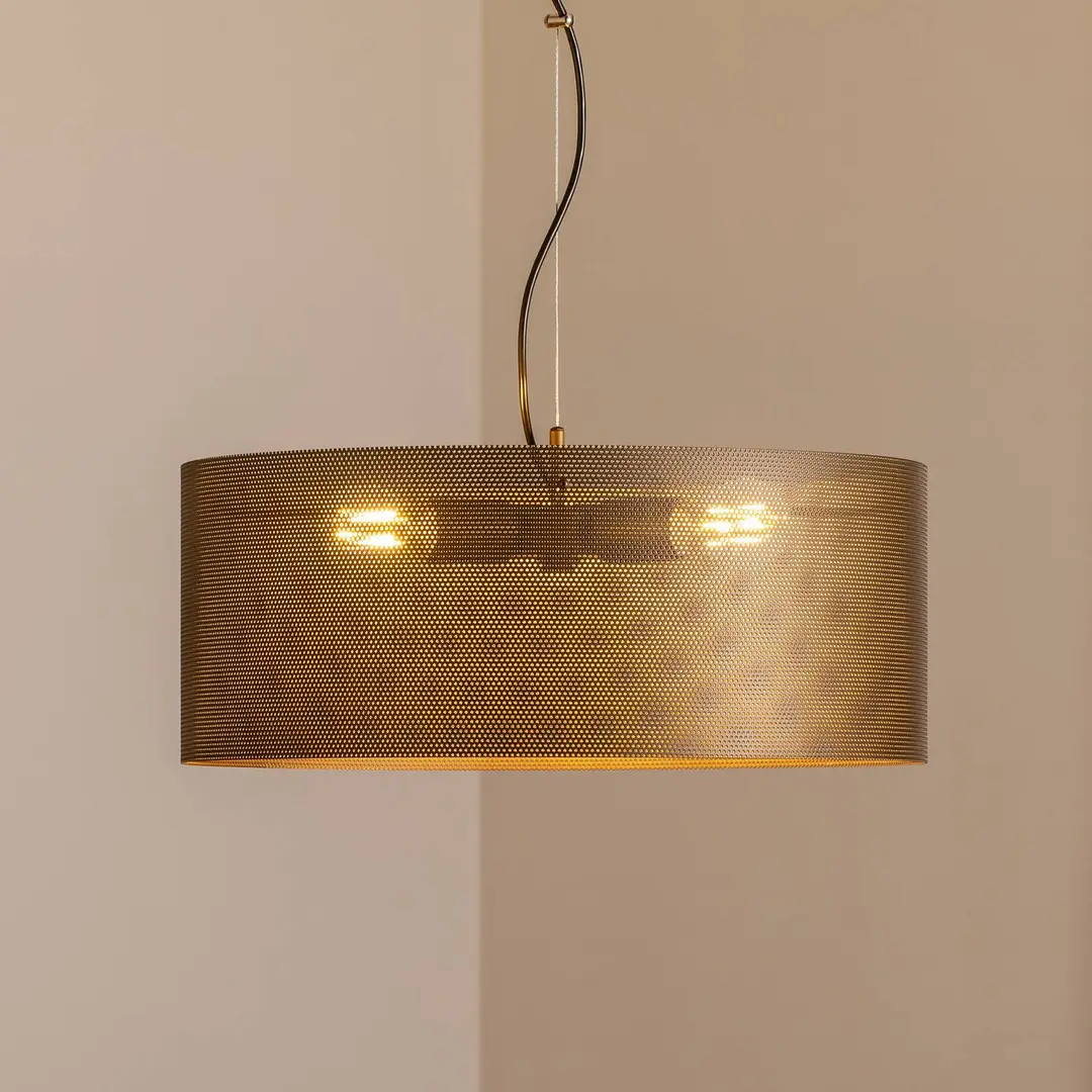 Domiluce Hängelampe Zofia, kaffeebraun, Metall, Ø 50 cm, 3-flg., E27