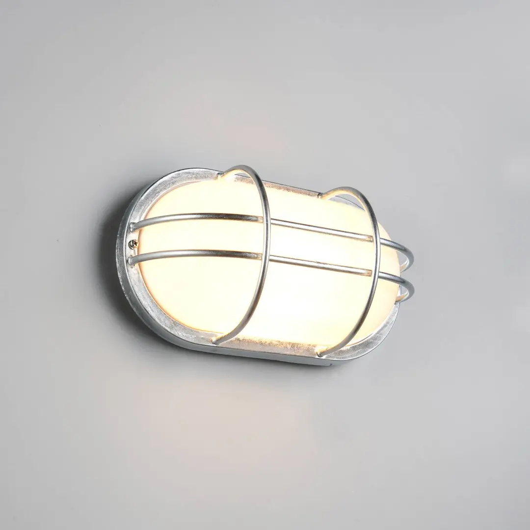 Trio Lighting Außenwandlampe Tumen, zinkfarben, Breite 26 cm, Metall, IP44