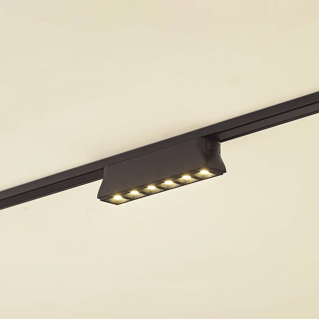 Lindby LED-Leiste 48 V Lumaro,schwarz,6 Points,2,5cm,dimmbar