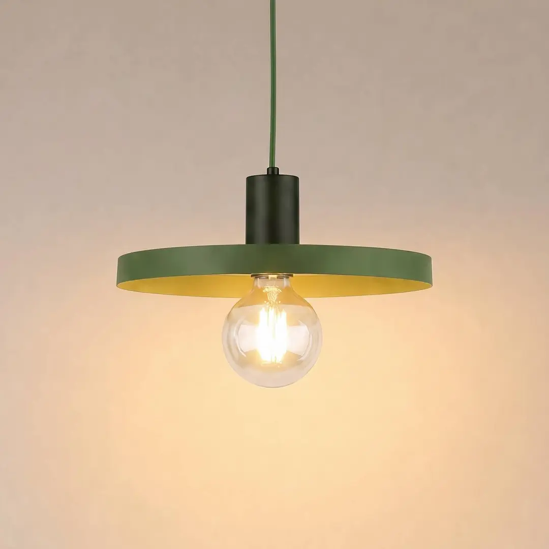 TK Lighting Pendelleuchte Sila, grün, Metall, Ø 30 cm, E27