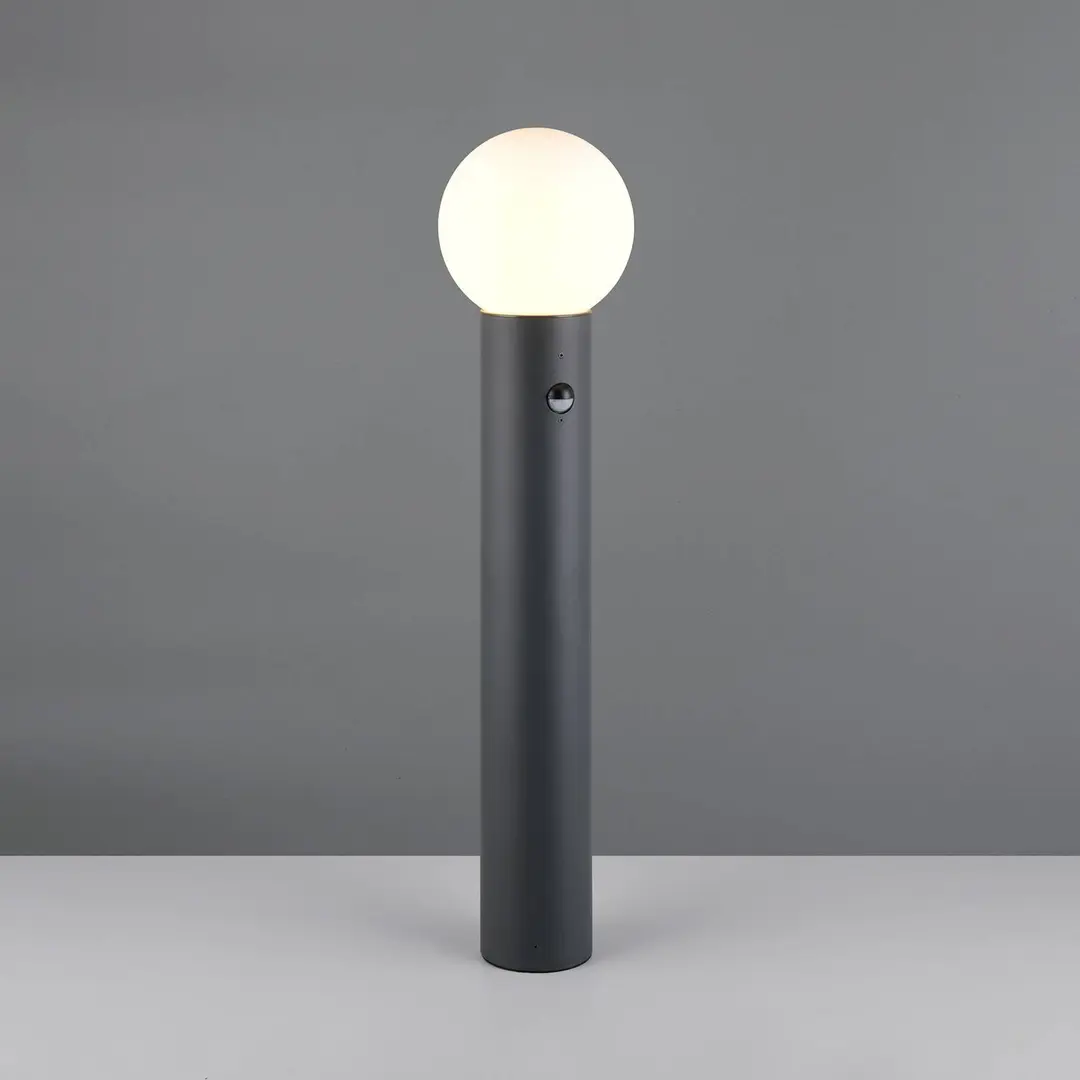 Trio Lighting Wegelampe Mures, anthrazit, Höhe 80 cm, Metall, Sensor