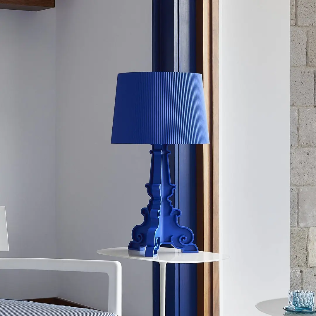 Kartell Tischlampe Bourgie Mat, blau, 78 cm, 3-flammig, E14