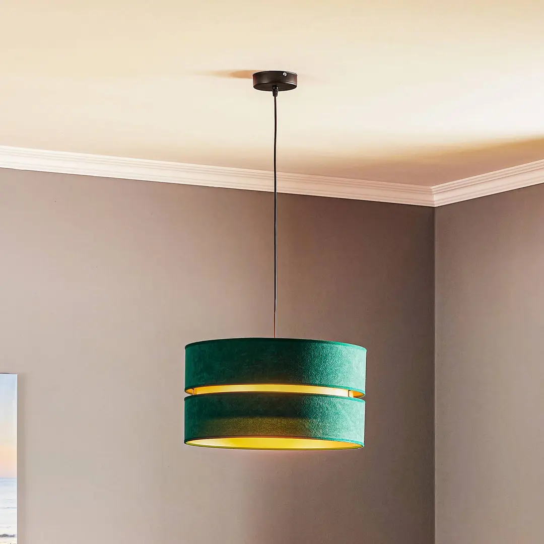 Duolla Hängeleuchte Duo, grün/gold Ø 40 cm 1-flammig