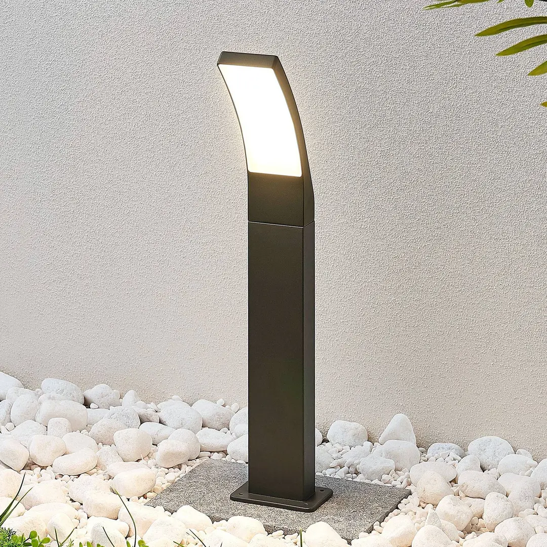 Lindby LED-Wegelampe Ilvita, 60 cm, anthrazit, Metall, IP54