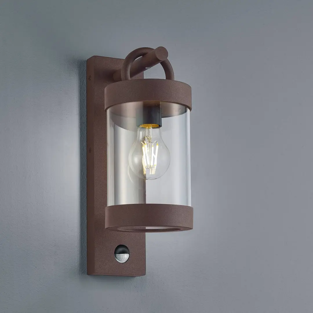Trio Lighting Außenwandlampe Sambesi, rost, Sensor, Aluguss