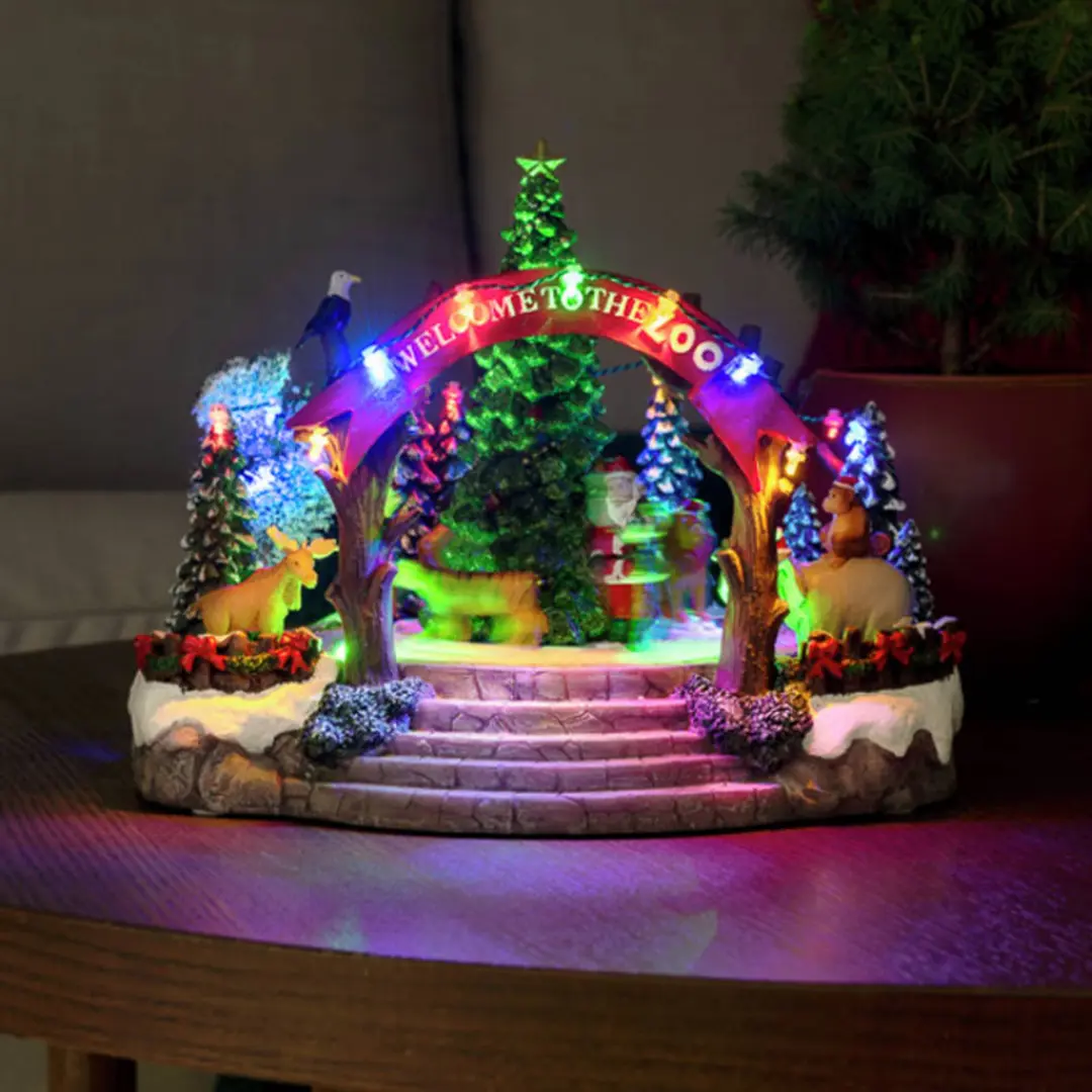 Konstsmide Christmas Tischdeko Weihnachtszoo, bunte LEDs und Musik