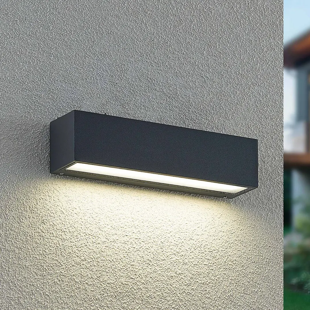 Arcchio LED-Wandleuchte Lengo, 25 cm, 1-flg., anthrazit, CCT