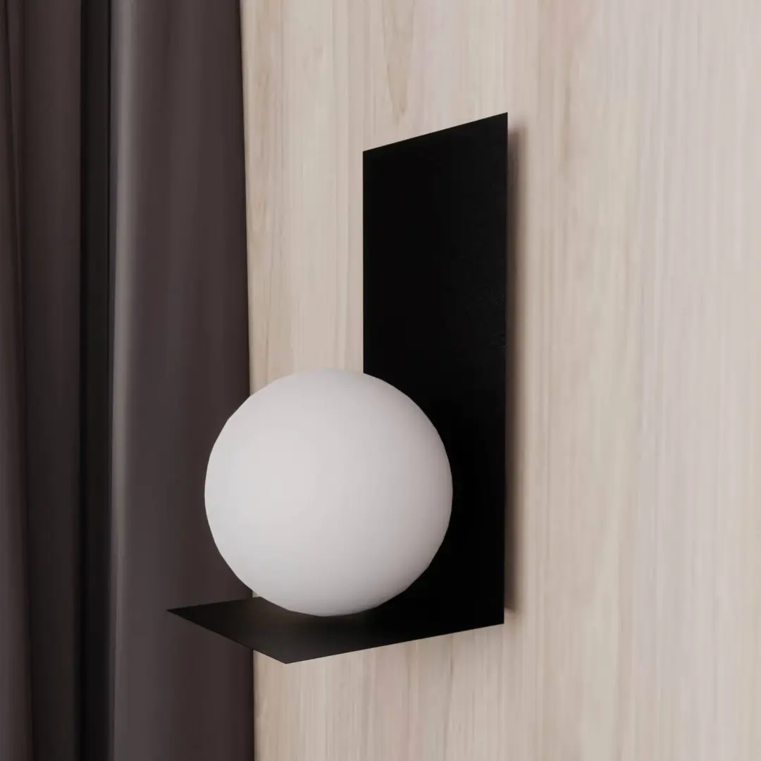 EMIBIG LIGHTING Wandlampe Form 5, 15 cm x 30 cm, schwarz/opal