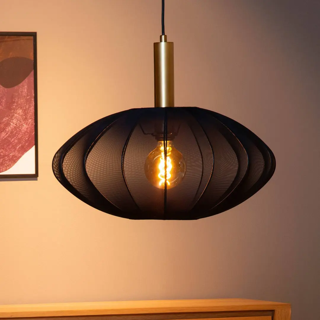 Lucide Hängeleuchte Corina, schwarz, Ø 50 cm, E27, 1-flammig