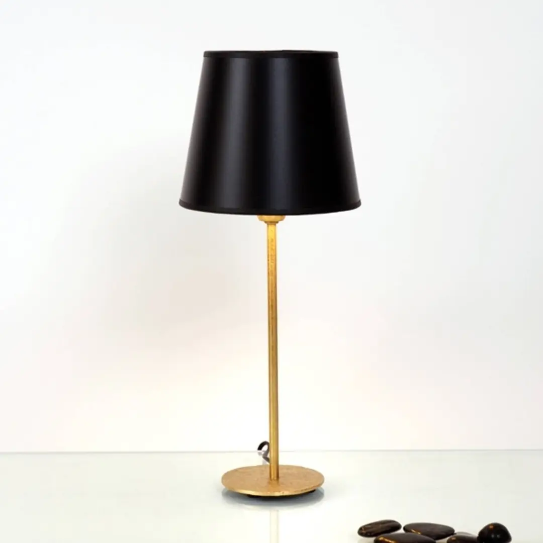 Holländer Tischlampe Mattia mit rundem Schirm in Schwarz