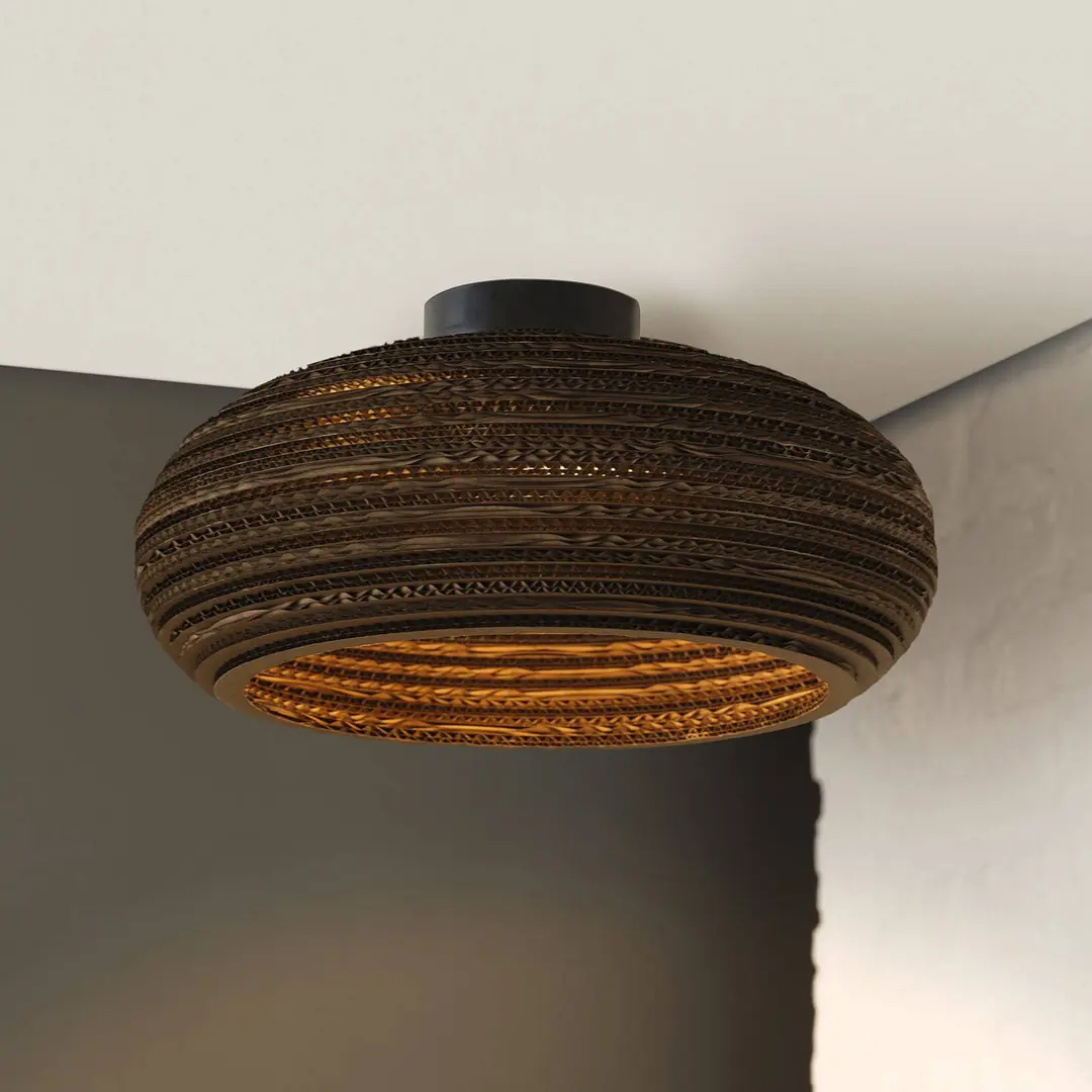 OSRAM Deckenleuchte DROP, braun, Ø 40 cm, Wellpappe, E27