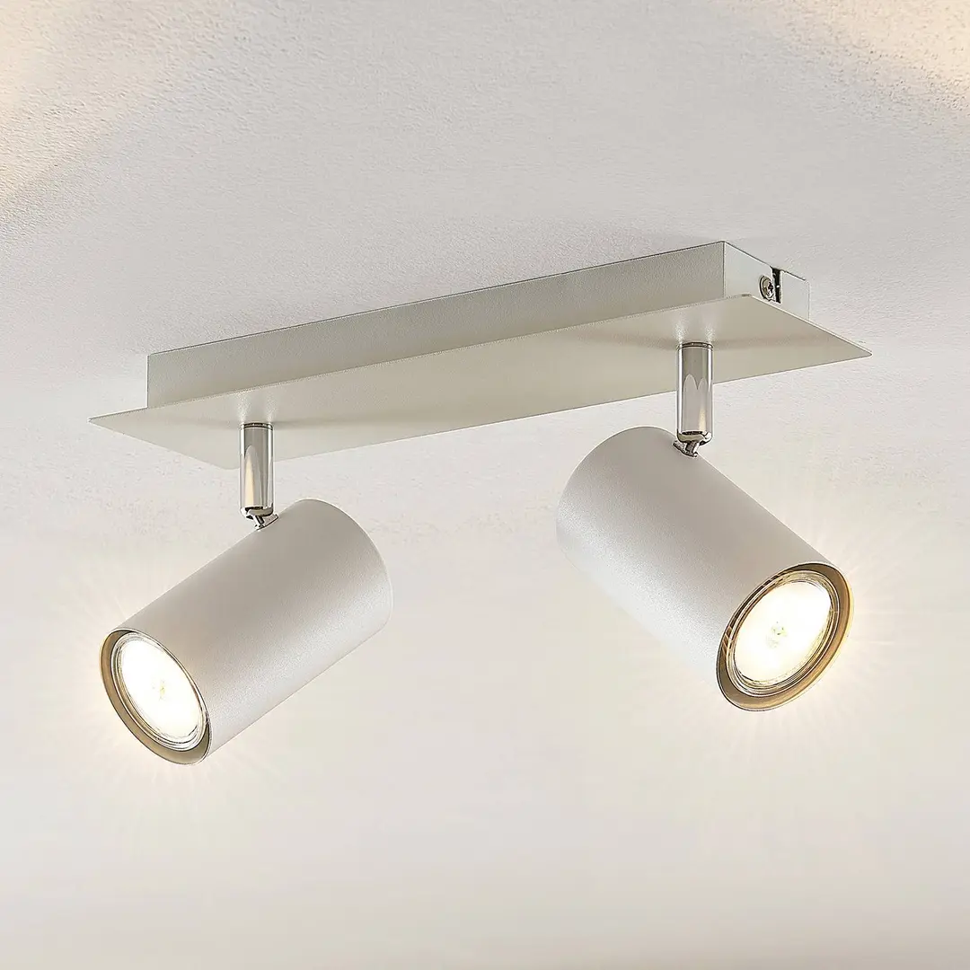 Lindby Deckenstrahler Joffrey, 31 cm, 2-flg., weiß, GU10