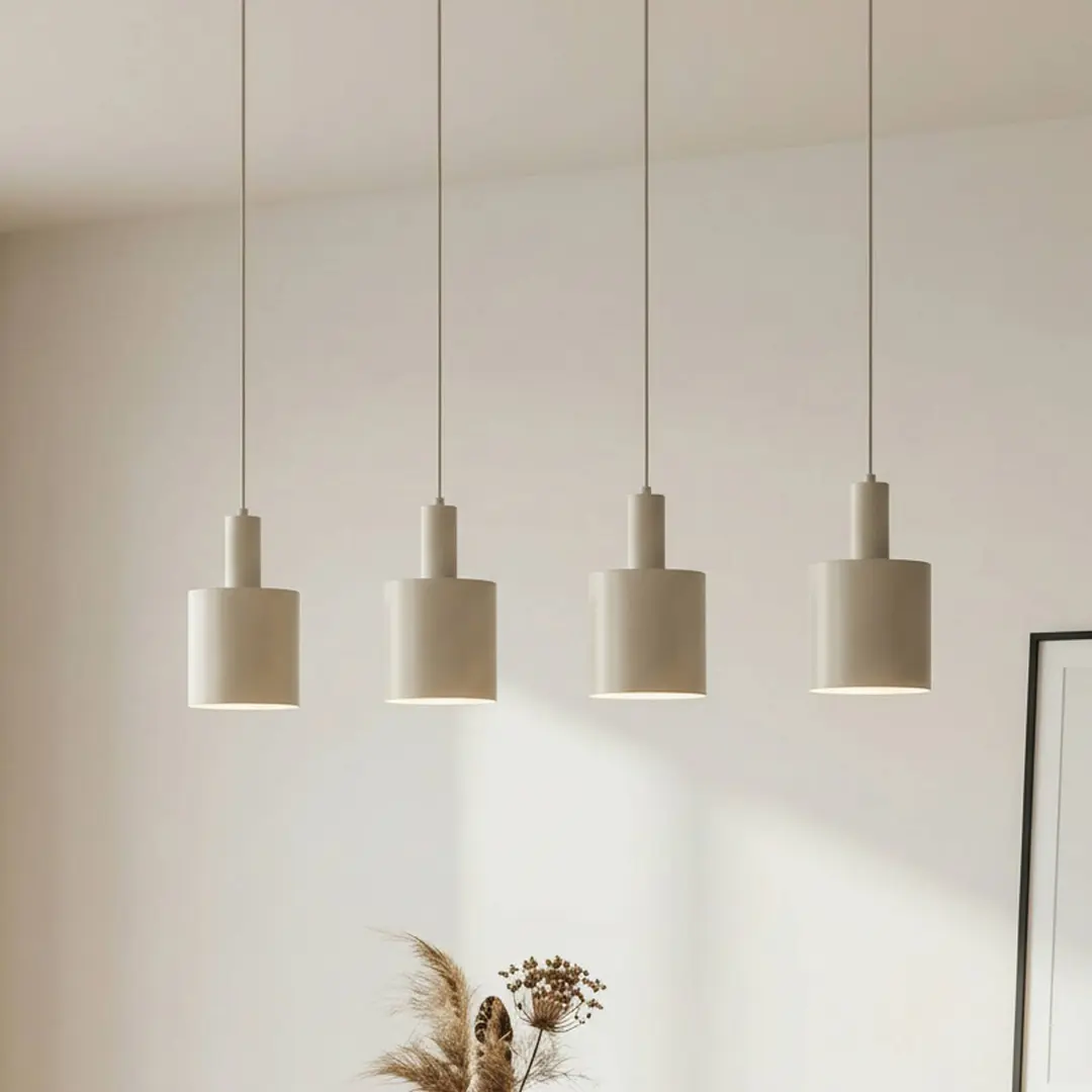 Lindby Hängelampe Ovelia, beige, 4-flammig, Metall, E27