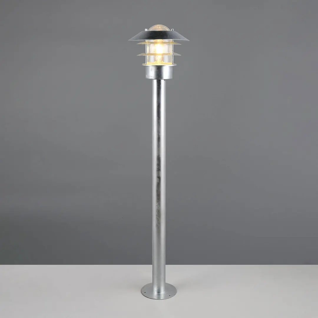 Trio Lighting Wegelampe Ruvuuma, zinkfarben, Höhe 100 cm, Metall, IP44