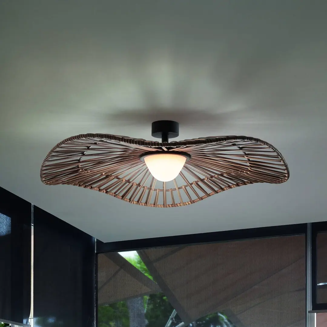 Bover LED-Außen-Deckenlampe Mediterrània, braun, Ø 105 cm