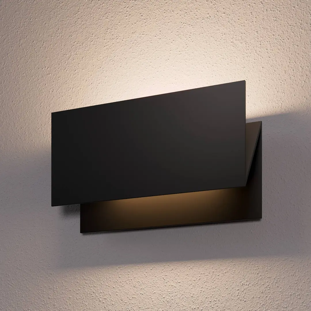 Lucande LED-Außenwandleuchte Meja, schwarz, Metall, IP54