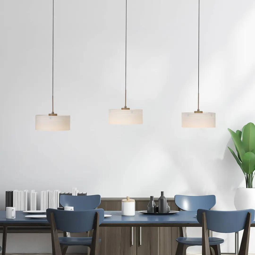 PAUL NEUHAUS LED-Hängelampe MARIKA, beige/weiß, 105 cm, 3-flg., Glas, dim