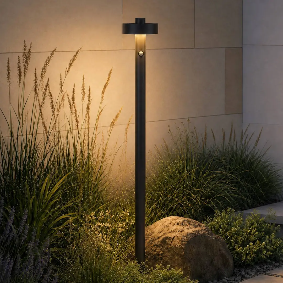 Lucande LED-Wegeleuchte Nirella, 100cm, schwarz, CCT, Sensor
